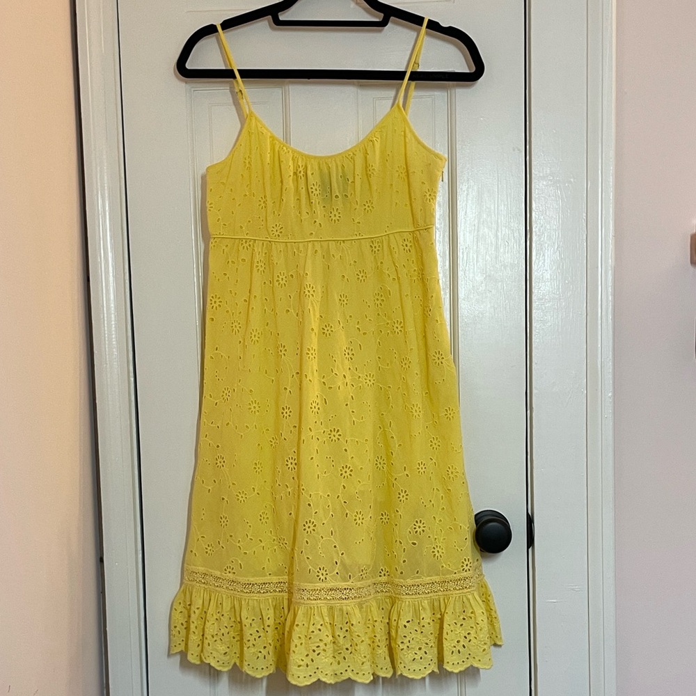 Rugby, Ralph Lauren, Embroidered Dress w/Eyelet Hem, Yellow, Size 6